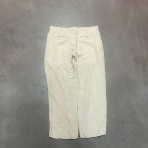 Vintage Polo Ralph Lauren men's beige pleated linen silk baggy pants 90s 35